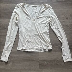 Reformation Cream Long Sleeve Top
